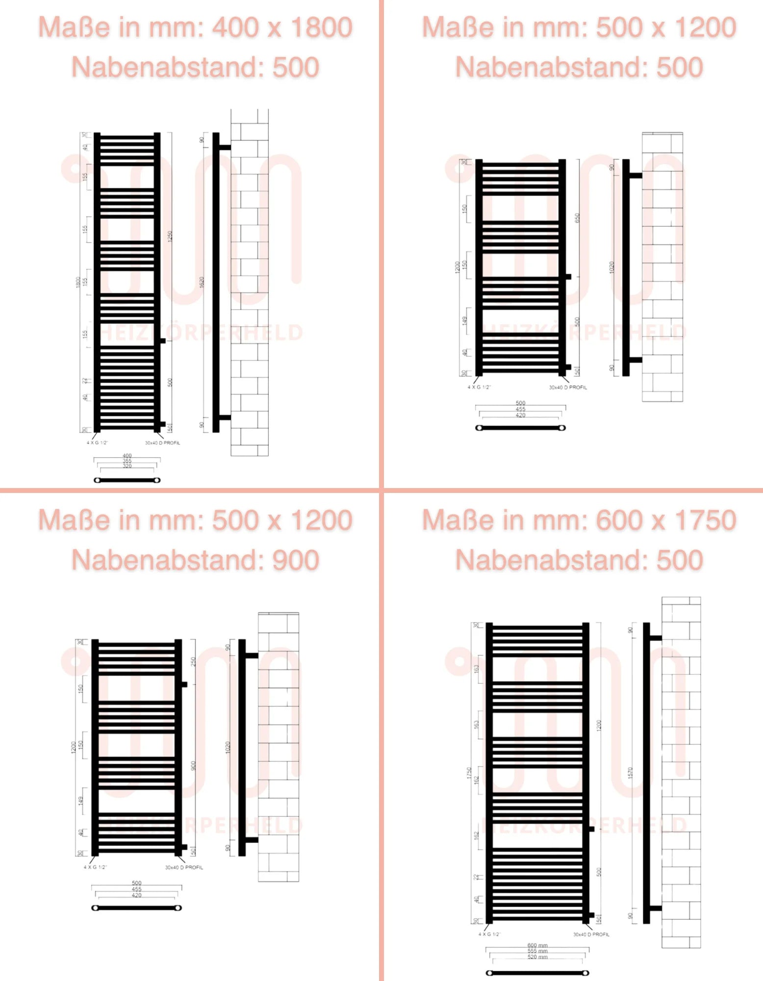 Austauschheizkörper THERM-ASR Seitenanschluss