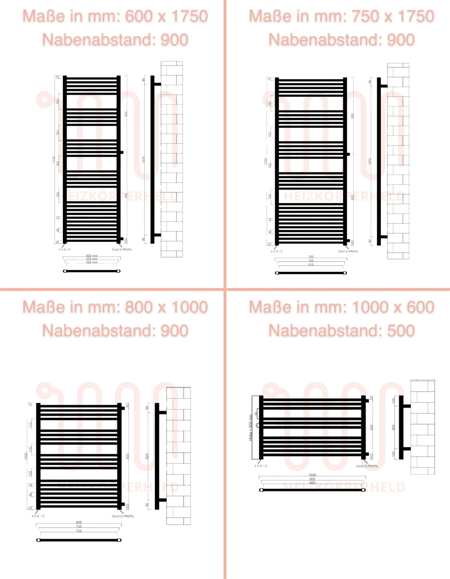 Austauschheizkörper THERM-ASR Seitenanschluss