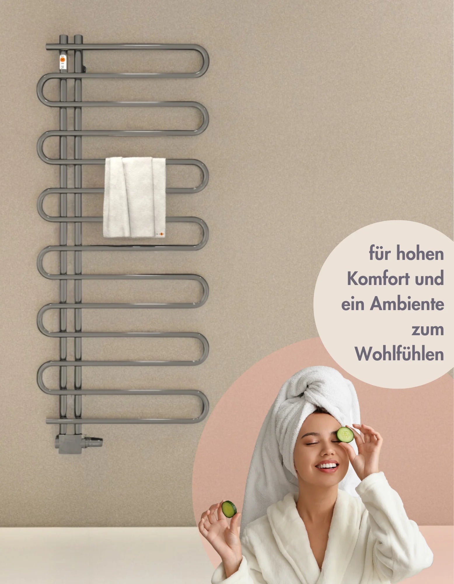 Badheizkörper LUMEN versetzter Mittelanschluss