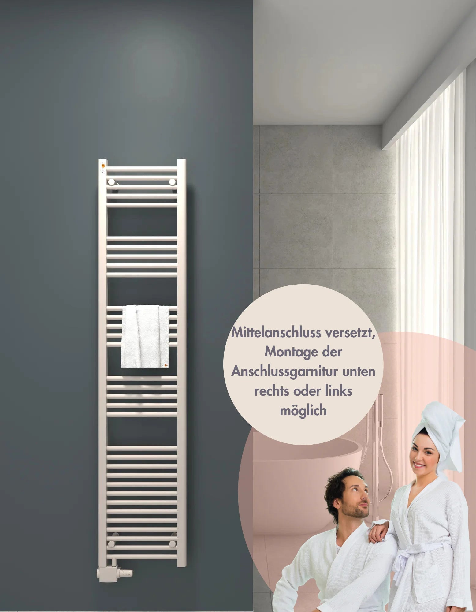 Austauschheizkörper THERM-AU versetzter Mittelanschluss