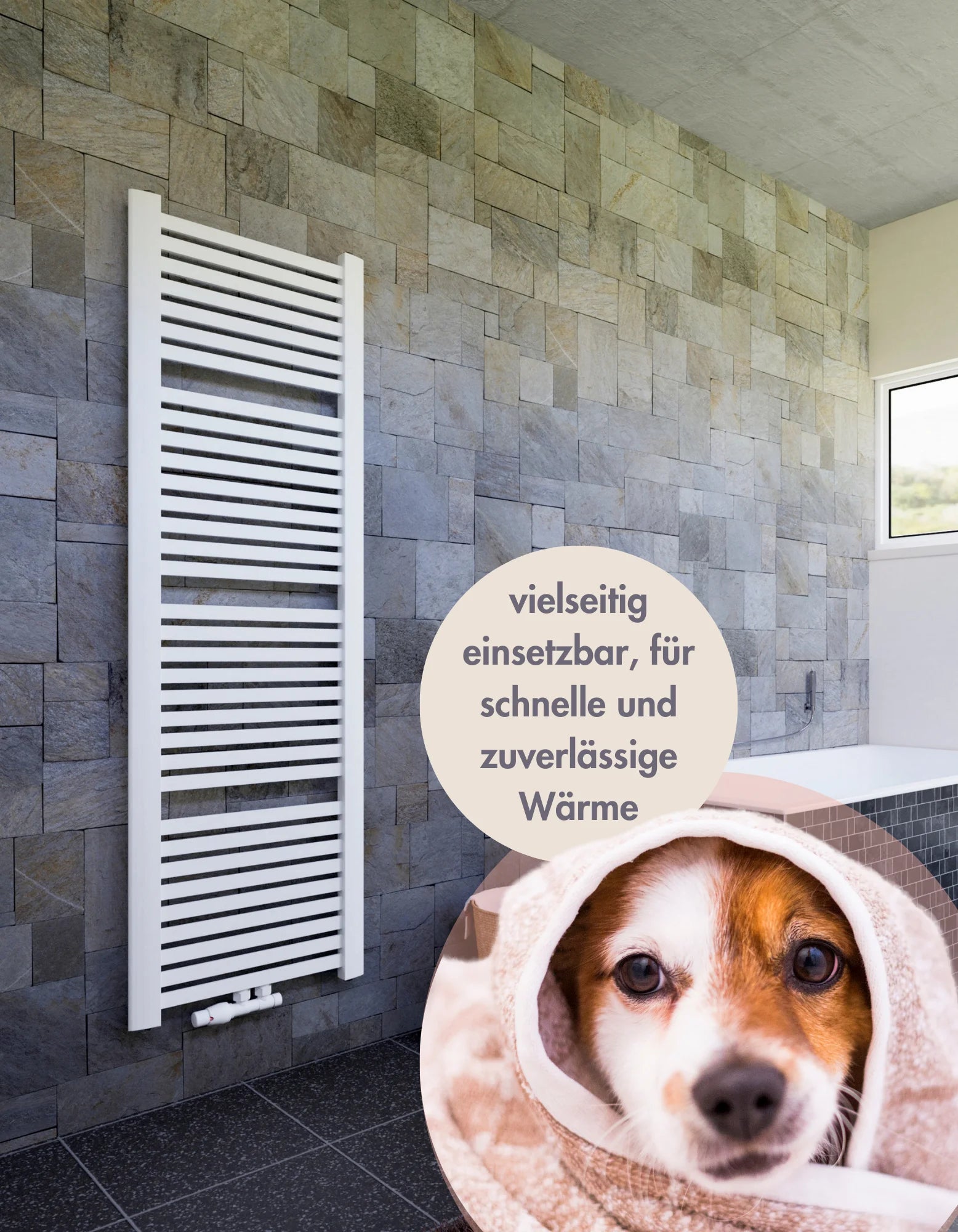 Badheizkörper ThermoFlow Mittelanschluss