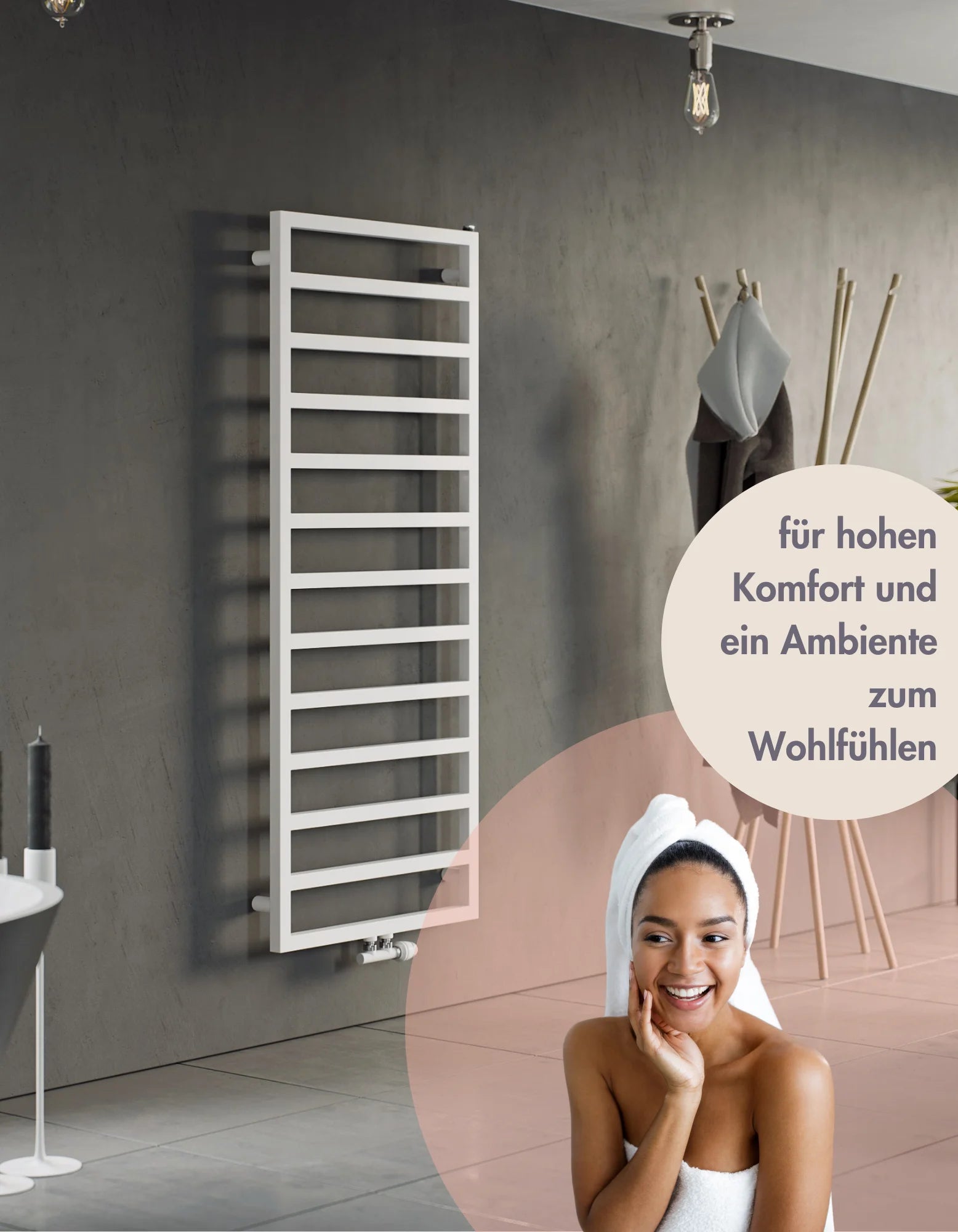 Badheizkörper ThermoStar Mittelanschluss