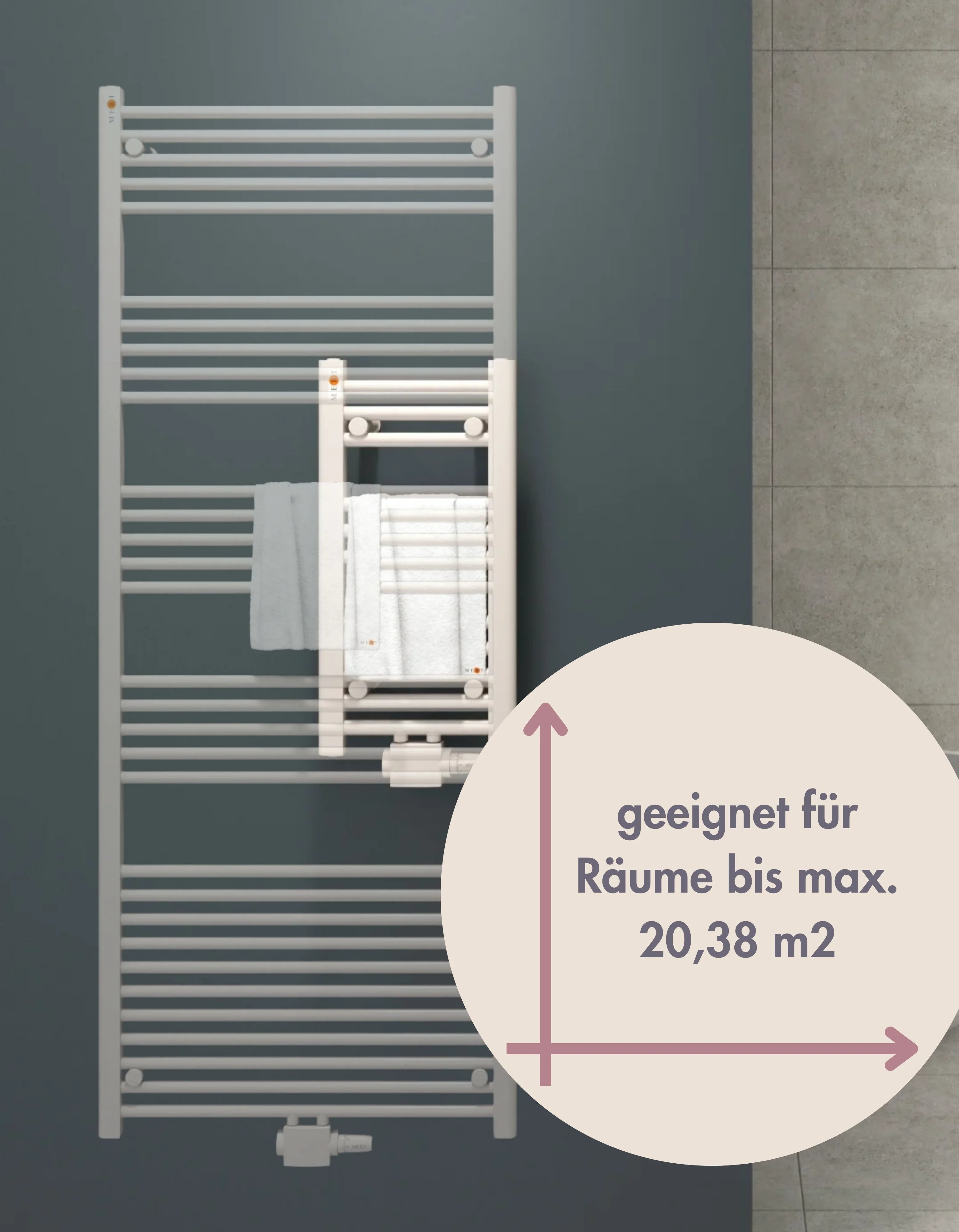 Badheizkörper WADIX gerade Mittelanschluss